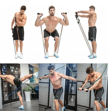 Resistance Band set full body workout adjustable resistance attach to door home or travel use anywhere portable workout trainer fit2day