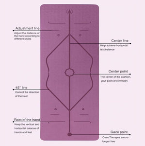 yoga mat with lines for beginners no slip soft comftorable yoga mat  