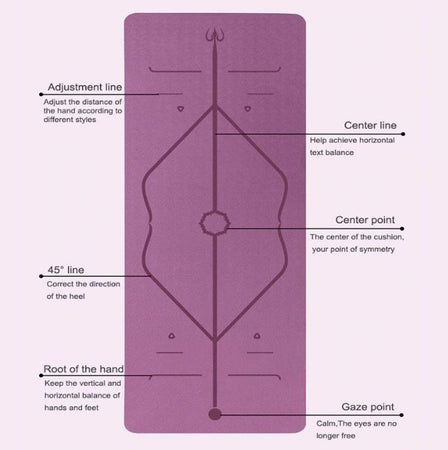 yoga mat with lines for beginners no slip soft comftorable yoga mat  