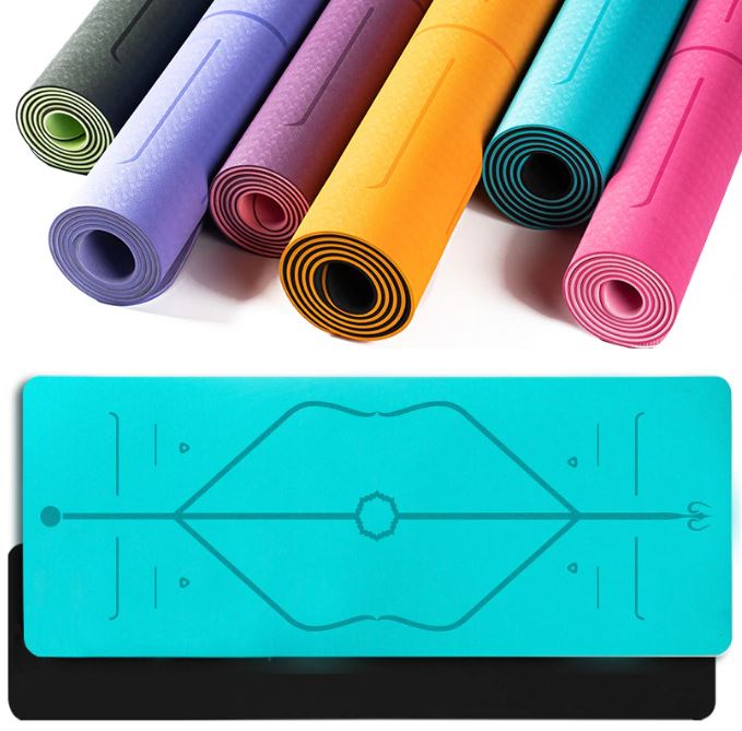 yoga mat with lines for beginners no slip soft comftorable yoga mat  